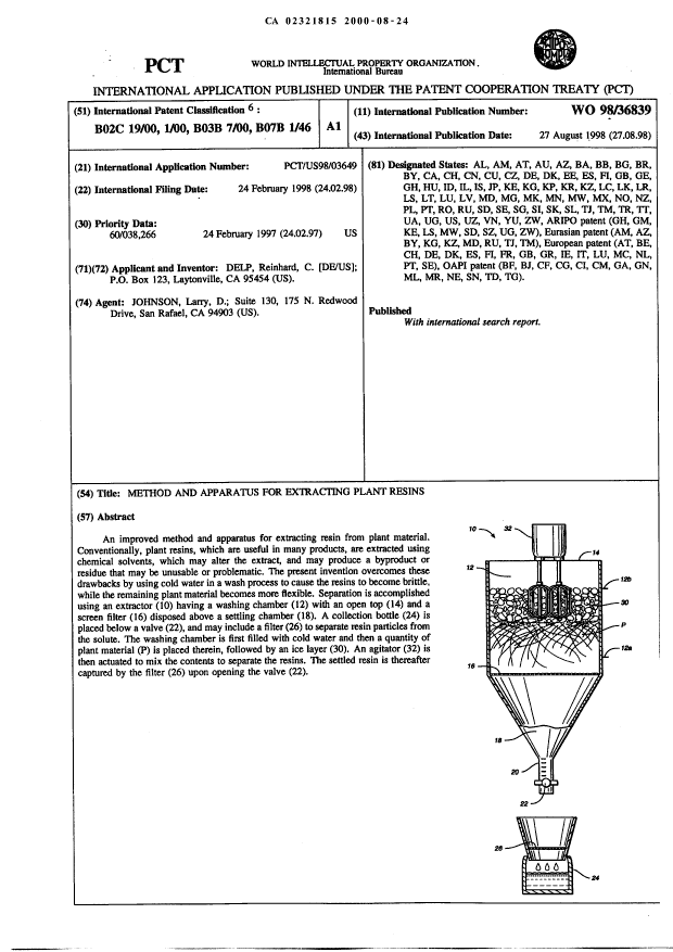 Canadian Patent Document 2321815. Abstract 19991224. Image 1 of 1