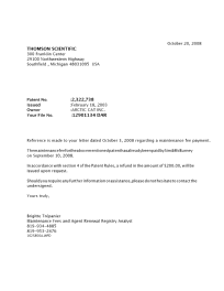 Document de brevet canadien 2322738. Correspondance 20081020. Image 1 de 1