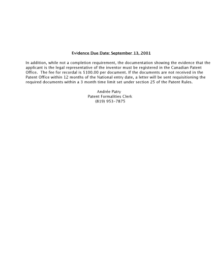 Canadian Patent Document 2323830. Correspondence 20001213. Image 2 of 2