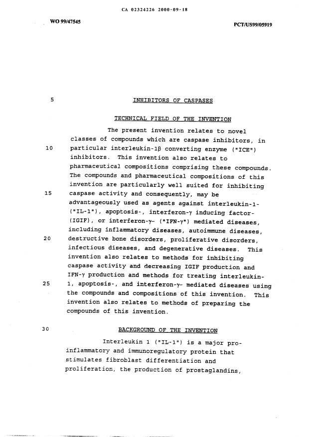 Canadian Patent Document 2324226. Description 20100416. Image 2 of 250