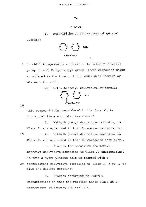Document de brevet canadien 2325000. Revendications 20070322. Image 1 de 6