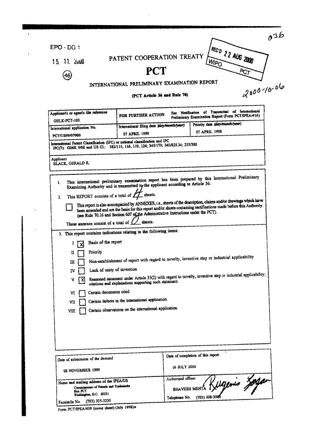 Canadian Patent Document 2327580. PCT 19991206. Image 1 of 4