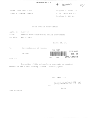 Document de brevet canadien 2327789. Poursuite-Amendment 20031022. Image 1 de 1