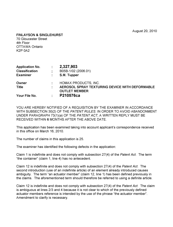 Canadian Patent Document 2327903. Prosecution-Amendment 20091220. Image 1 of 3