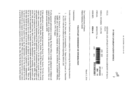 Canadian Patent Document 2329598. Prosecution-Amendment 20131203. Image 1 of 2