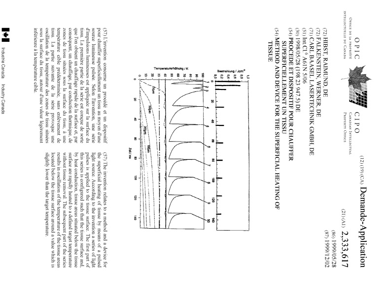 Canadian Patent Document 2333617. Cover Page 20001226. Image 1 of 1