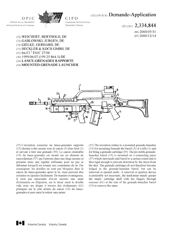 Document de brevet canadien 2334844. Page couverture 20010330. Image 1 de 1