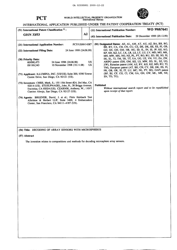 Canadian Patent Document 2335951. Abstract 20001222. Image 1 of 1