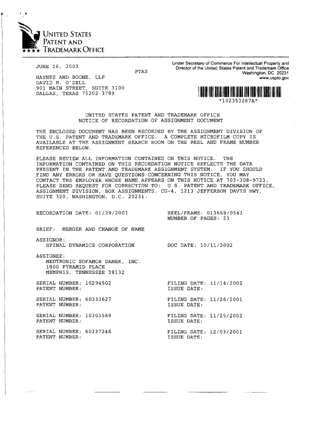 Canadian Patent Document 2338379. Assignment 20040428. Image 2 of 27