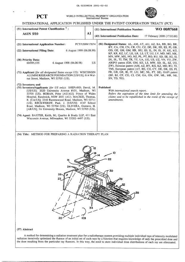 Canadian Patent Document 2339534. Abstract 20001202. Image 1 of 1