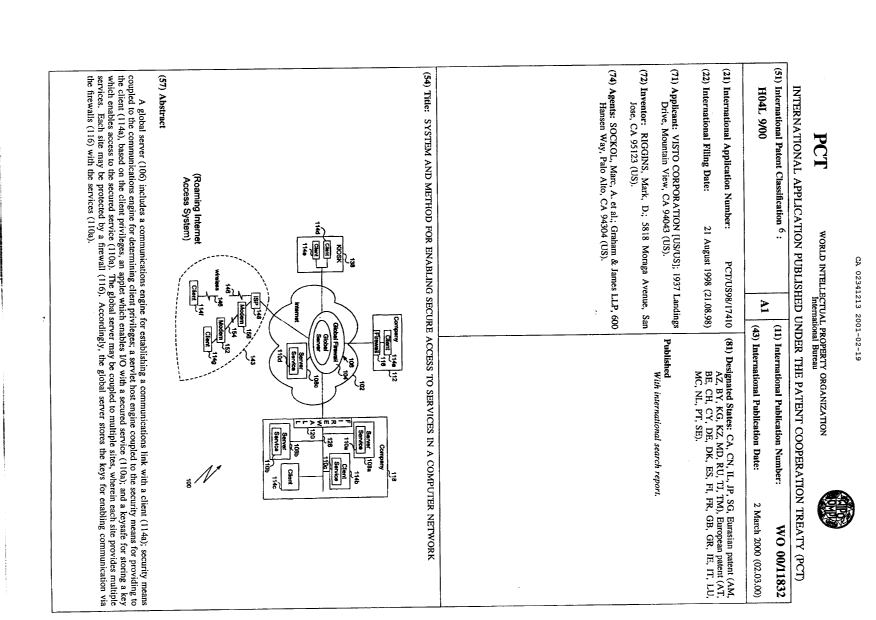 Canadian Patent Document 2341213. Abstract 20020114. Image 1 of 1