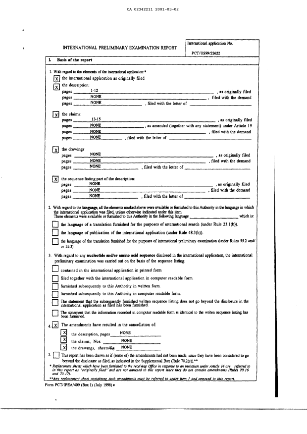 Document de brevet canadien 2342211. PCT 20010302. Image 2 de 4