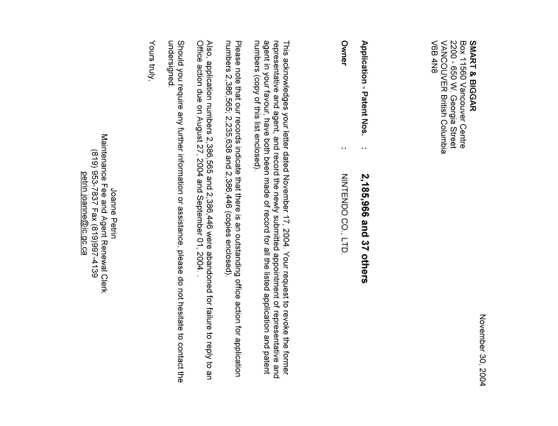 Canadian Patent Document 2344774. Correspondence 20041130. Image 1 of 1