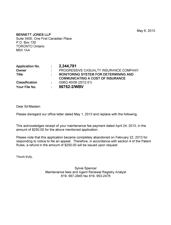 Canadian Patent Document 2344781. Correspondence 20121206. Image 1 of 1