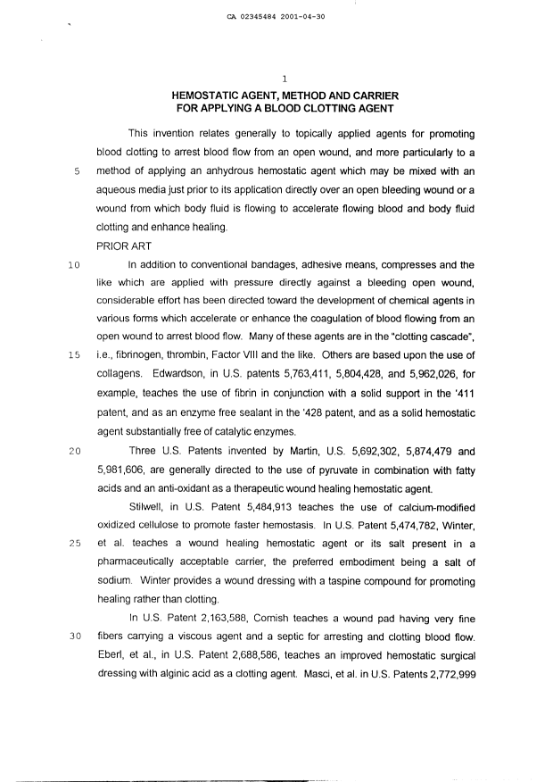 Canadian Patent Document 2345484. Description 20040715. Image 1 of 24