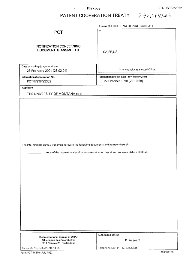 Document de brevet canadien 2347849. PCT 20080513. Image 1 de 1