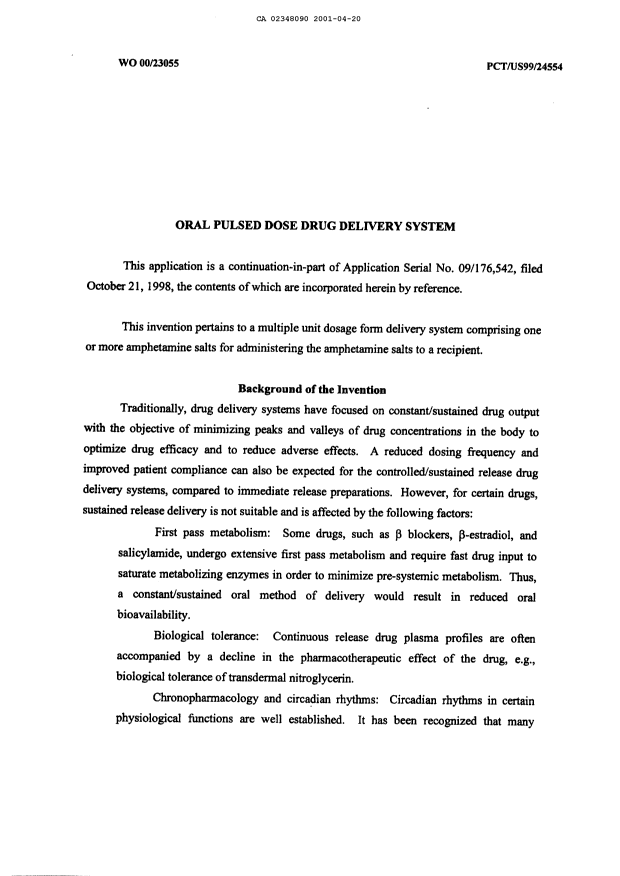 Canadian Patent Document 2348090. Description 20001220. Image 1 of 21