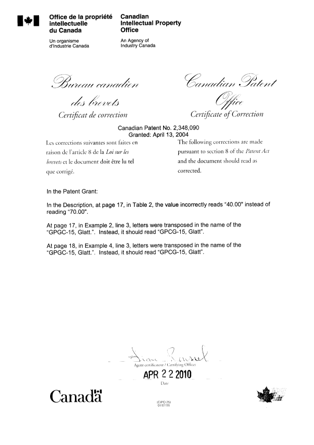 Canadian Patent Document 2348090. Prosecution-Amendment 20091222. Image 2 of 4
