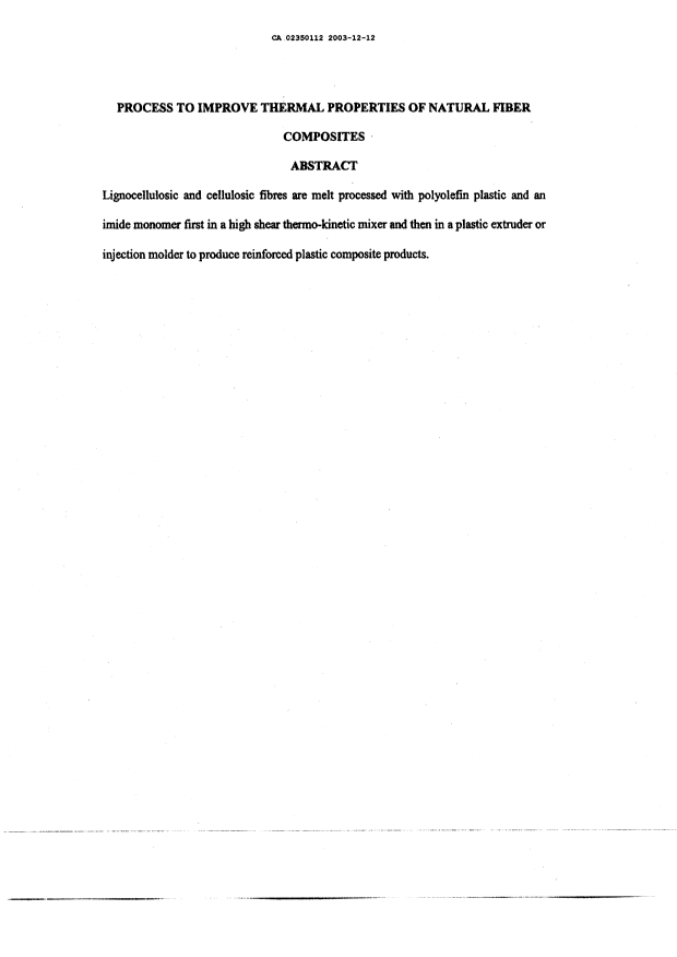 Canadian Patent Document 2350112. Abstract 20021212. Image 1 of 1