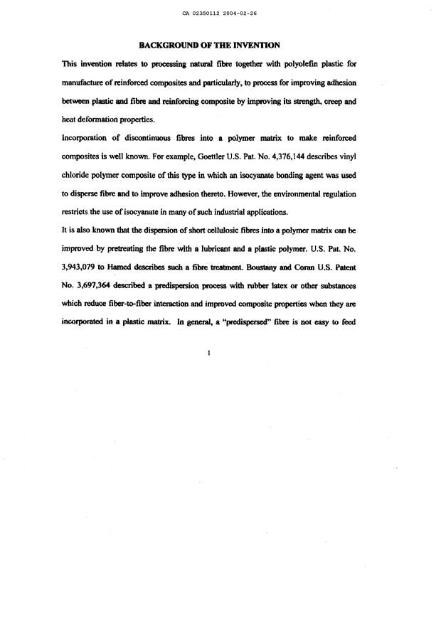 Canadian Patent Document 2350112. Description 20031226. Image 1 of 28