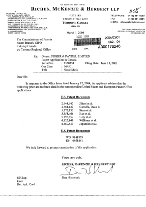 Canadian Patent Document 2350351. Prosecution-Amendment 20040301. Image 1 of 1