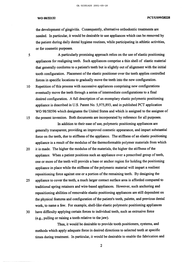 Canadian Patent Document 2351420. Description 20010518. Image 2 of 18