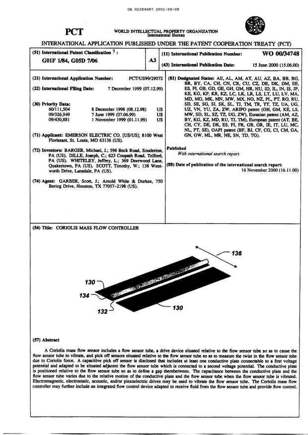 Canadian Patent Document 2354697. Abstract 20010608. Image 1 of 1