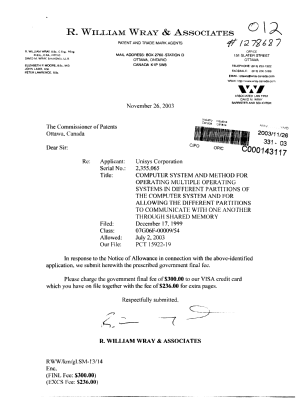 Document de brevet canadien 2355065. Correspondance 20021226. Image 1 de 1