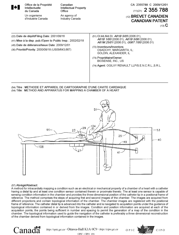 Document de brevet canadien 2355788. Page couverture 20091105. Image 1 de 1