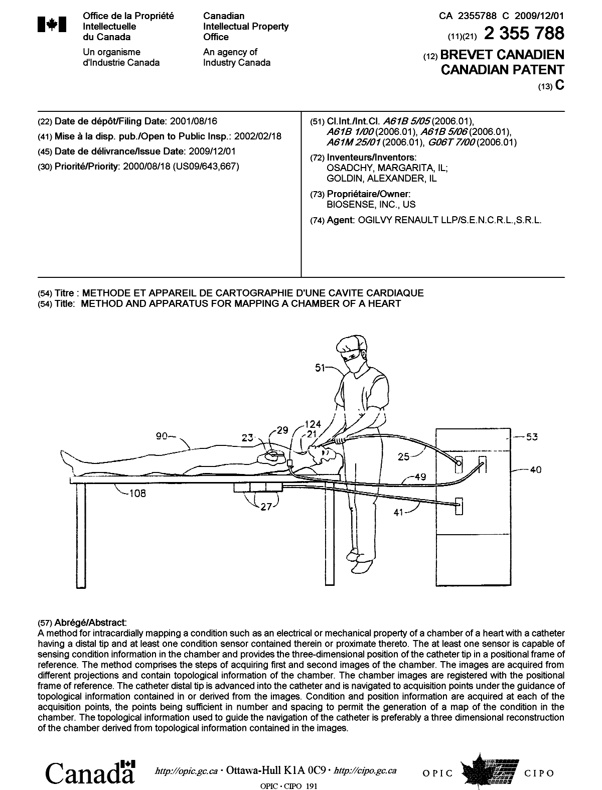 Canadian Patent Document 2355788. Cover Page 20091105. Image 1 of 1