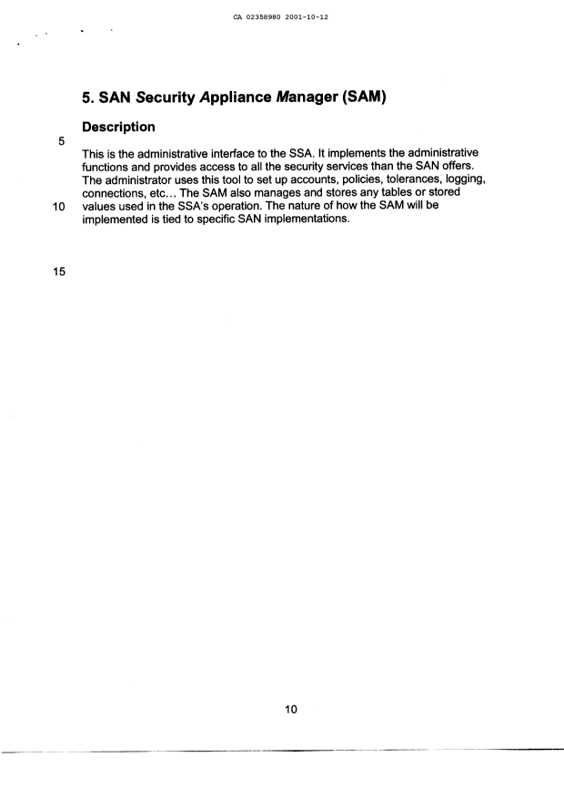 Document de brevet canadien 2358980. Description 20011012. Image 10 de 10