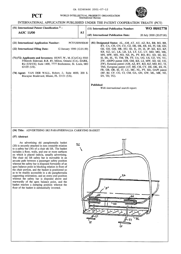 Document de brevet canadien 2360466. Abrégé 20010712. Image 1 de 1