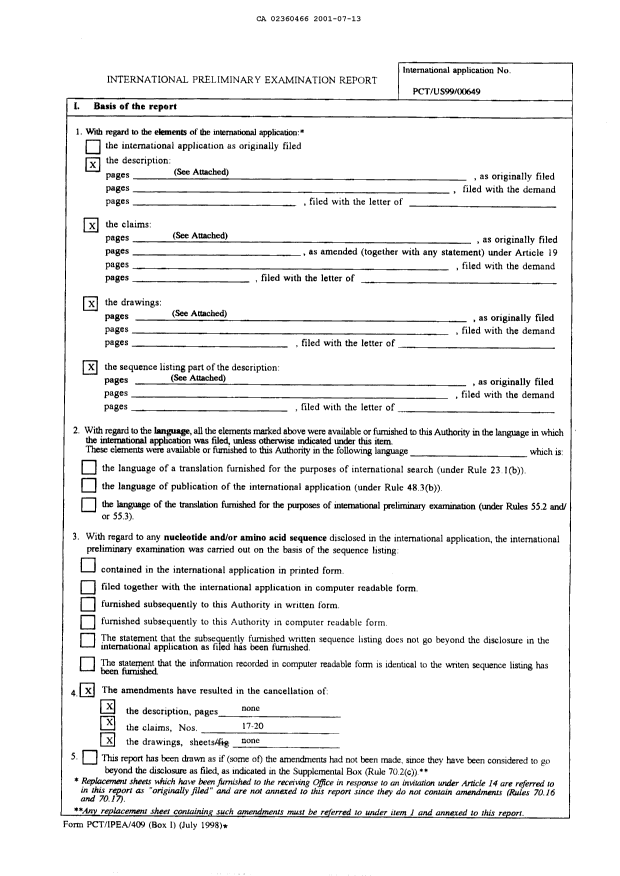 Canadian Patent Document 2360466. PCT 20010713. Image 2 of 6