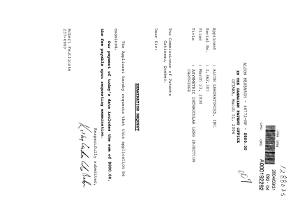 Document de brevet canadien 2362307. Poursuite-Amendment 20031231. Image 1 de 1