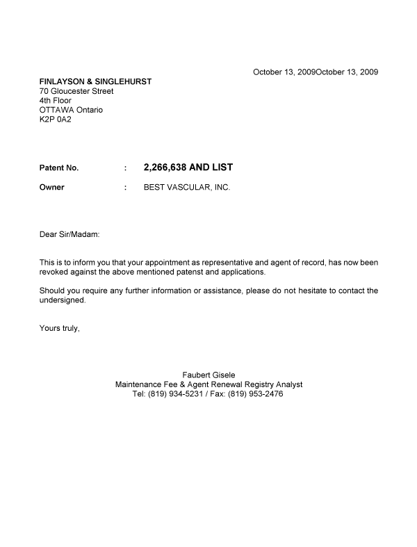 Canadian Patent Document 2362617. Correspondence 20081213. Image 1 of 1