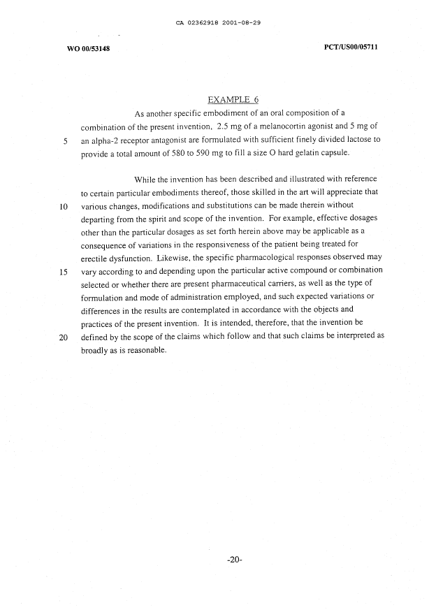 Canadian Patent Document 2362918. Description 20010829. Image 20 of 20