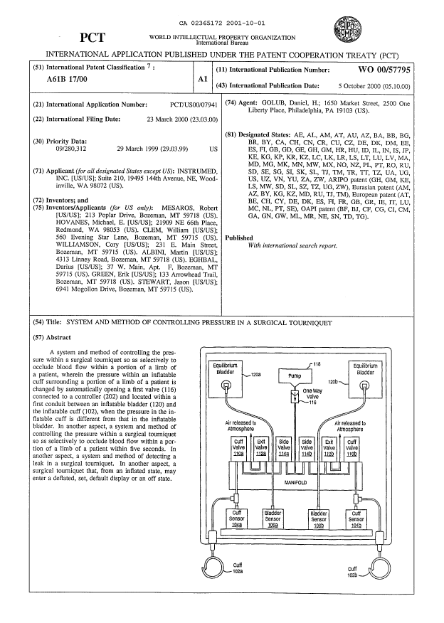 Document de brevet canadien 2365172. Abrégé 20011001. Image 1 de 1