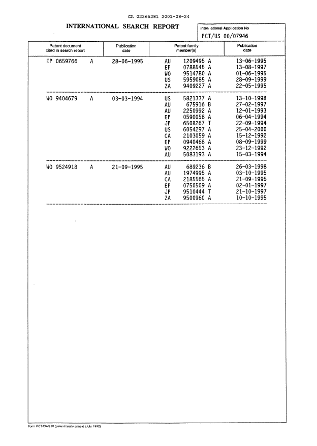 Document de brevet canadien 2365281. PCT 20010824. Image 12 de 12