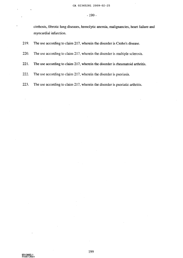 Document de brevet canadien 2365281. Revendications 20090225. Image 30 de 30
