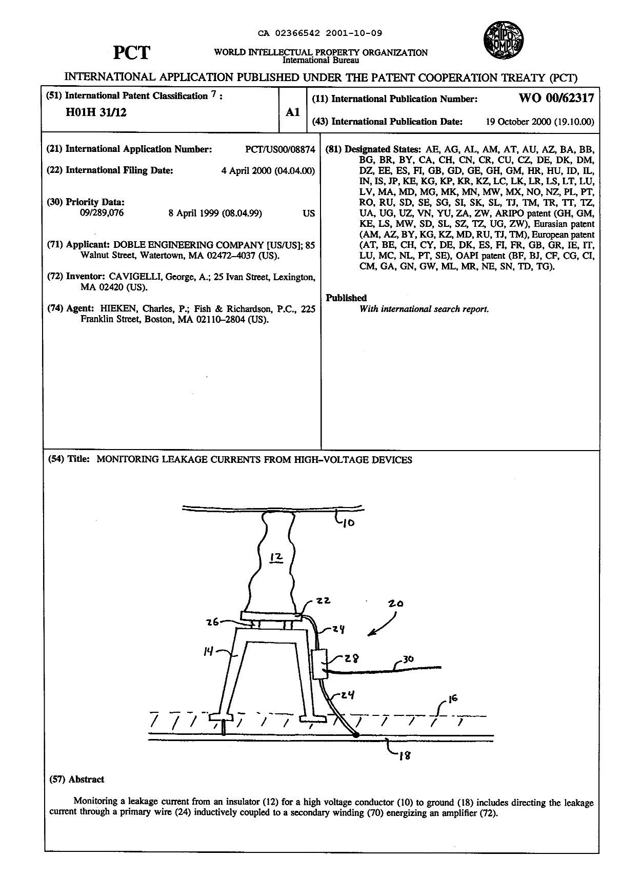 Canadian Patent Document 2366542. Abstract 20011009. Image 1 of 1
