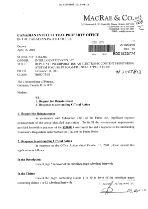 Document de brevet canadien 2366887. Poursuite-Amendment 20091216. Image 1 de 7