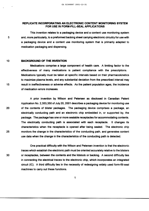 Canadian Patent Document 2366887. Description 20091216. Image 1 of 6
