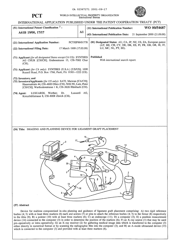 Document de brevet canadien 2367271. Abrégé 20010917. Image 1 de 1