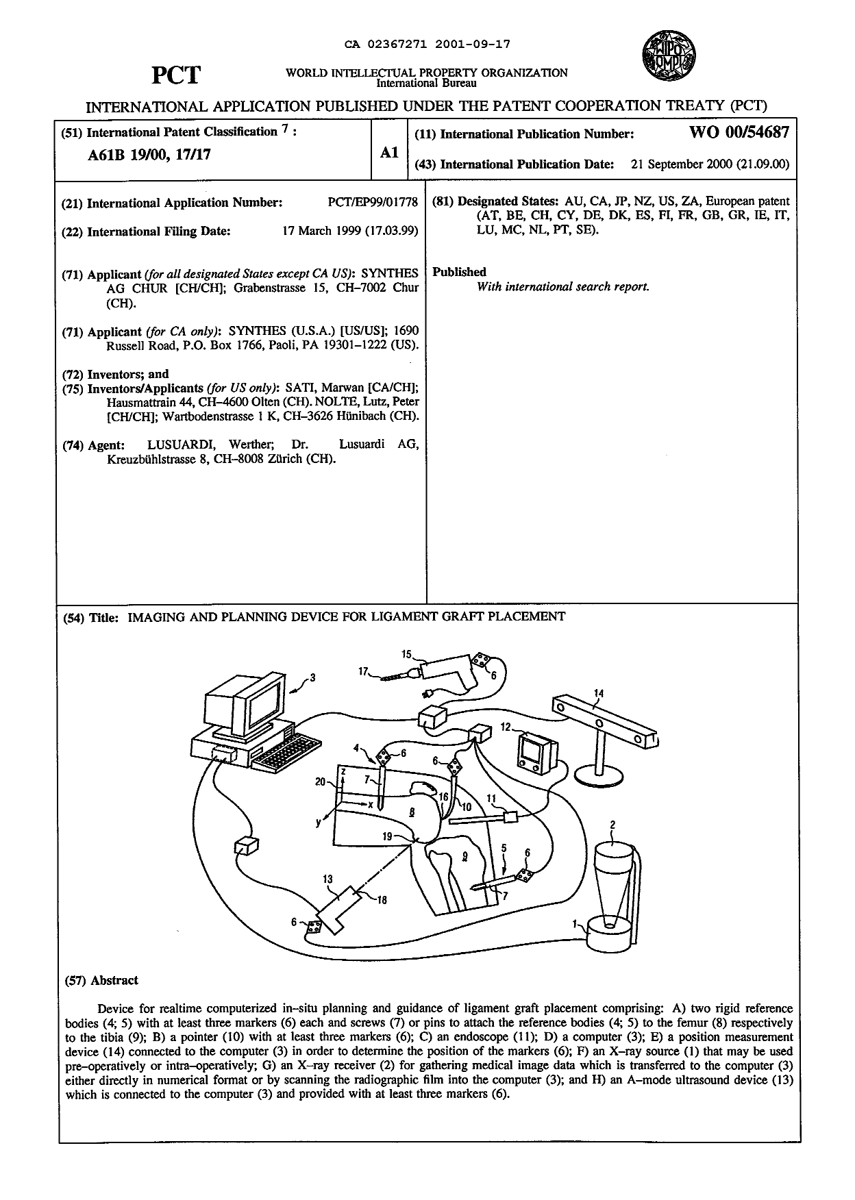 Canadian Patent Document 2367271. Abstract 20010917. Image 1 of 1