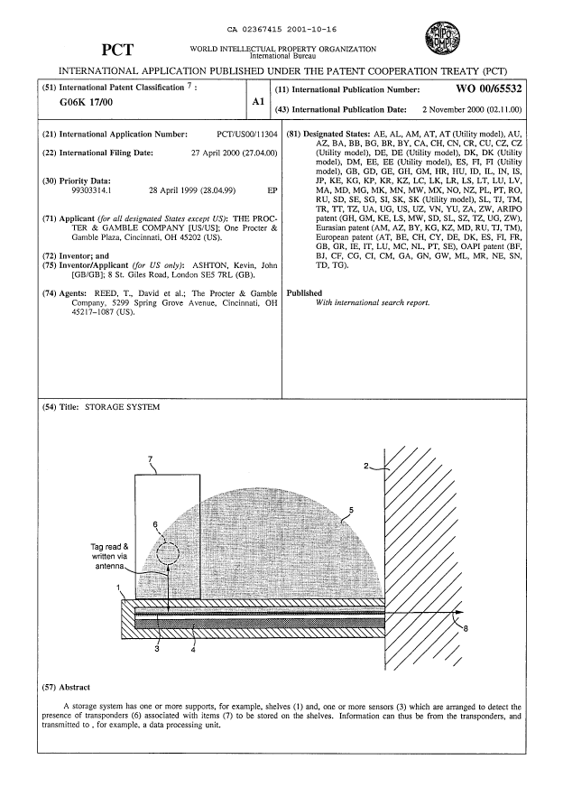 Canadian Patent Document 2367415. Abstract 20001216. Image 1 of 1
