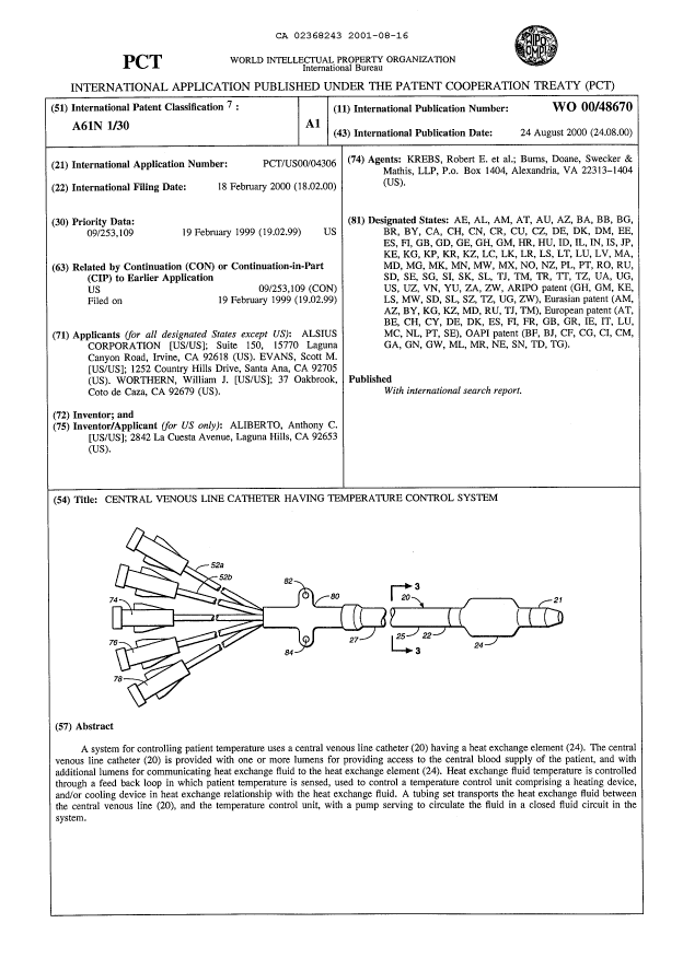 Canadian Patent Document 2368243. Abstract 20010816. Image 1 of 1