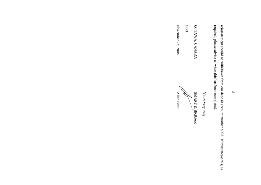 Document de brevet canadien 2371118. Correspondance 20071225. Image 2 de 2