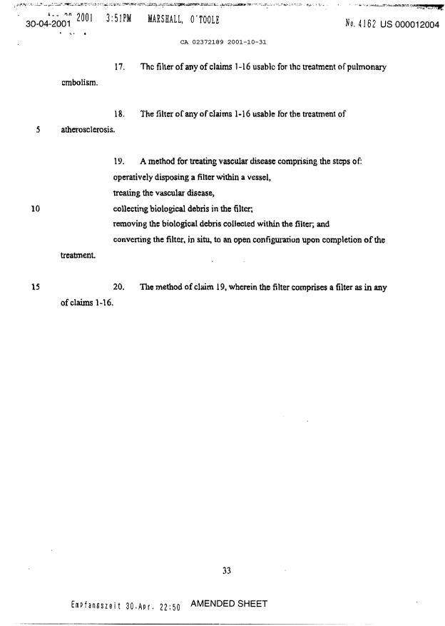 Document de brevet canadien 2372189. Revendications 20001231. Image 3 de 3