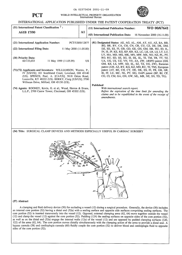 Document de brevet canadien 2373636. Abrégé 20011109. Image 1 de 1