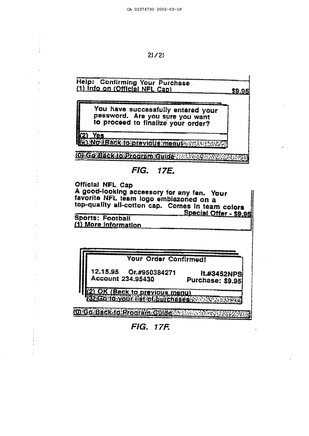 Document de brevet canadien 2374730. Dessins 20011218. Image 22 de 22